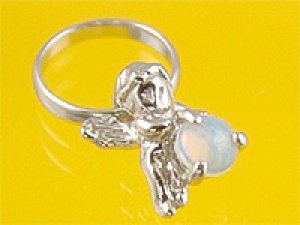 画像1: 心から誕生を祝福する天使の指輪　エンジェルベビーリング　オパール
