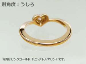 画像3: 刻印のできるサイズの大きなハートのベビーリング/K10ピンクゴールド【エメラルド】
