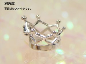 画像2: 刻印できるクラウンべビーリング/K10ホワイトゴールド[アクアマリン]