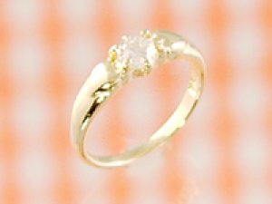 画像1: 愛あるファーストプレゼントに誕生指輪を　K18ゴールドジュエルベビーリング　ダイアモンド
