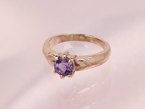 画像1: 愛あるファーストプレゼントに誕生指輪を K10ピンクゴールド ジュエルベビーリング [アメジスト]