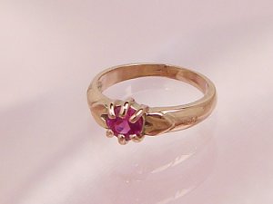 画像1: 愛あるファーストプレゼントに誕生指輪を K10ピンクゴールド ジュエルベビーリング [ルビー]