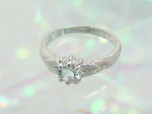 画像1: 愛あるファーストプレゼントに誕生指輪を　プラチナジュエルベビーリング　アクアマリン