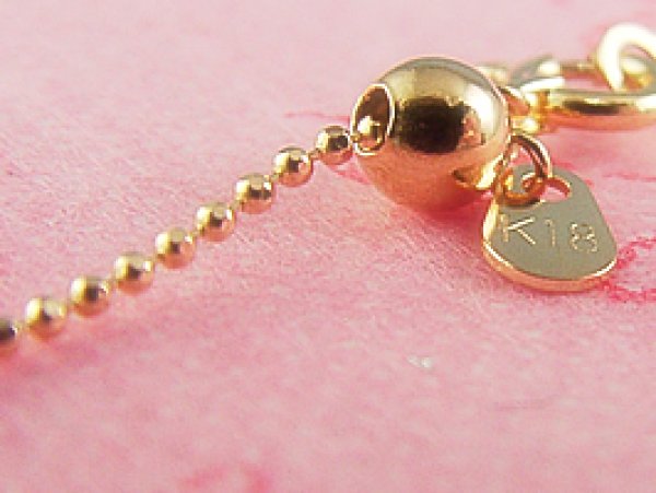 画像3: カットボールネックレス:スライド調整式(長さ45cm:幅1.2mm)/ピンクゴールドK10 (3)