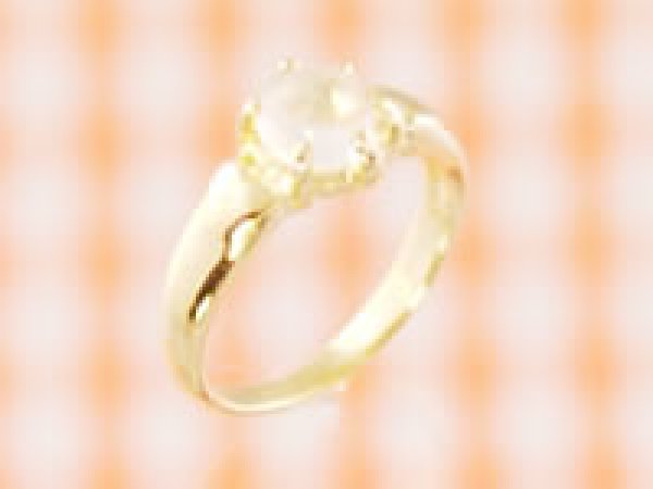 愛あるファーストプレゼントに誕生指輪を K18ゴールドジュエルベビーリング ムーンストーン - ベビーリング屋さん ファセット