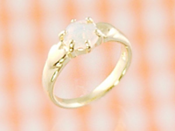 画像1: 愛あるファーストプレゼントに誕生指輪を　K18ゴールドジュエルベビーリング　オパール (1)