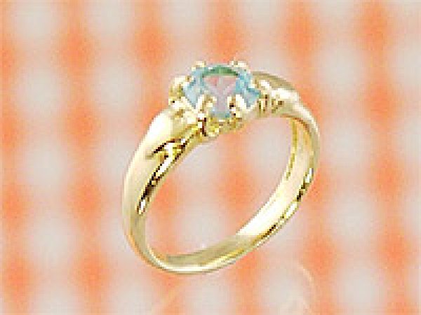 画像1: 愛あるファーストプレゼントに誕生指輪を　K18ゴールドジュエルベビーリング　ブルートパーズ (1)