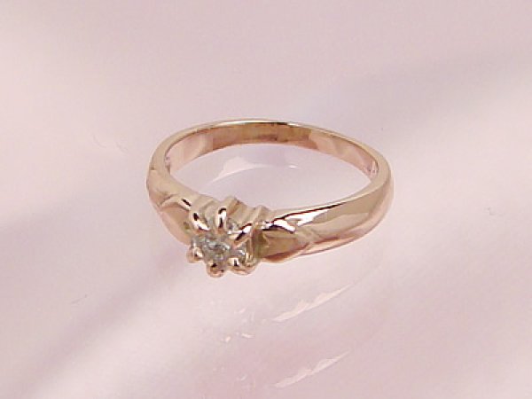 画像1: 愛あるファーストプレゼントに誕生指輪を K10ピンクゴールド ジュエルベビーリング [ダイアモンド] (1)