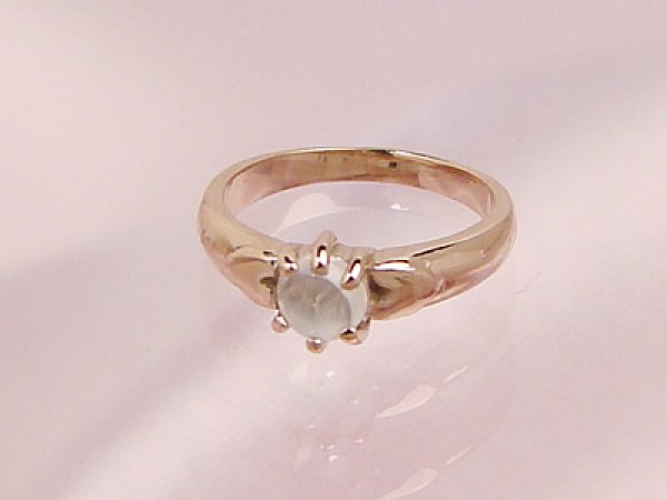 画像1: 愛あるファーストプレゼントに誕生指輪を K10ピンクゴールド ジュエルベビーリング [ムーンストーン] (1)
