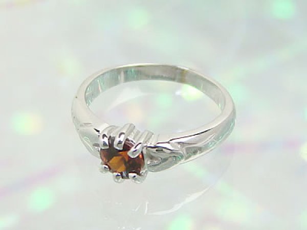 画像1: 愛あるファーストプレゼントに誕生指輪を　プラチナジュエルベビーリング　ガーネット (1)